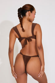 STAR DETAIL THICK STRAPS THONG BIKINI SET