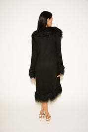 FEATHER LINING LONG TRENCH COAT