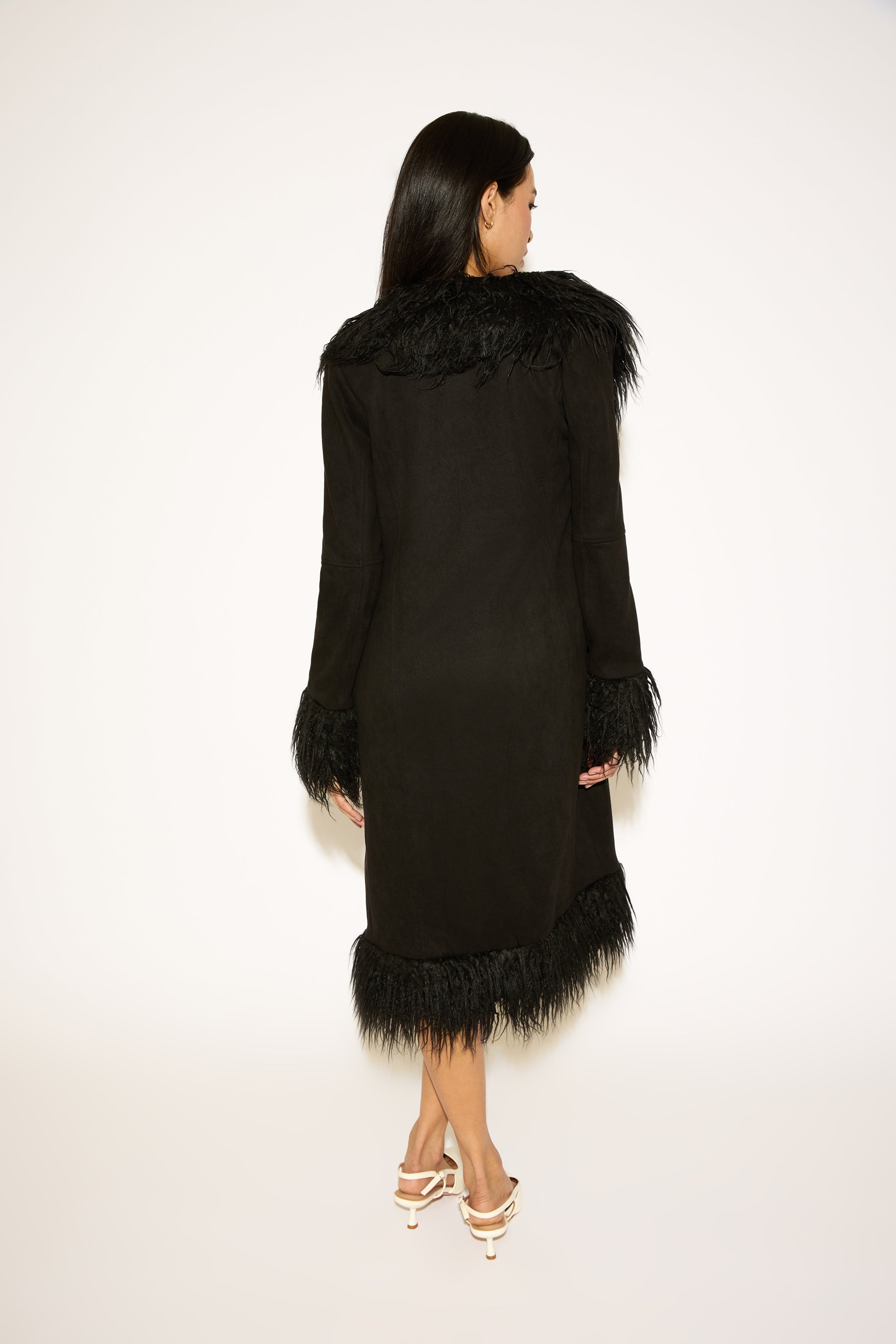 FEATHER LINING LONG TRENCH COAT