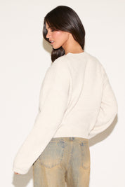 RIBBED CREW NECK LOOSE FIT SWEATER