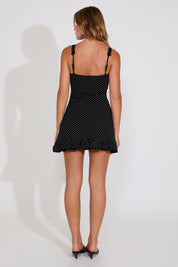 STRAPPY POLKA DOT MINI DRESS