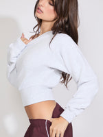 BOAT NECK SOLID COLOR SWEATSHIRT