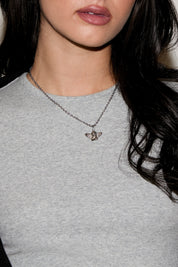Lavish Cz Swan Pendant Box Chain Necklace