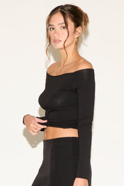 WIDE BOAT NECK LONG SLEEVE TOP