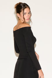 WIDE BOAT NECK LONG SLEEVE TOP