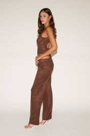 VEGAN SUEDE TOP WITH UP LACE UP BACK