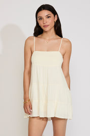 SMOCKED TIERED SPAGHETTI STRAP ROMPER