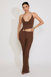 O-RING DETAIL SIDE CUTOUT HALTER JUMPSUIT