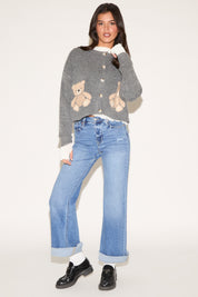 TWO BEARS BUTTON UP LONG SLEEVE CARDIGAN