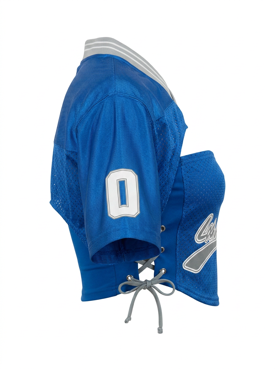 Ghost cut image of a blue Los Angeles jersey on a white background. 