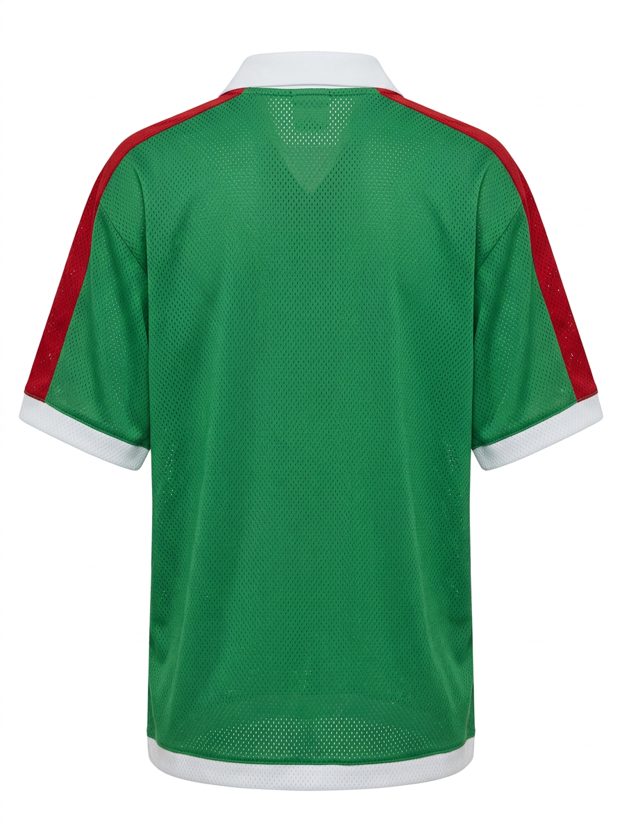 Ghost cut image of a green Mexico jersey on a white background.
