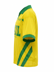 Ghost cut image of a yellow Brazil jersey on a white background.