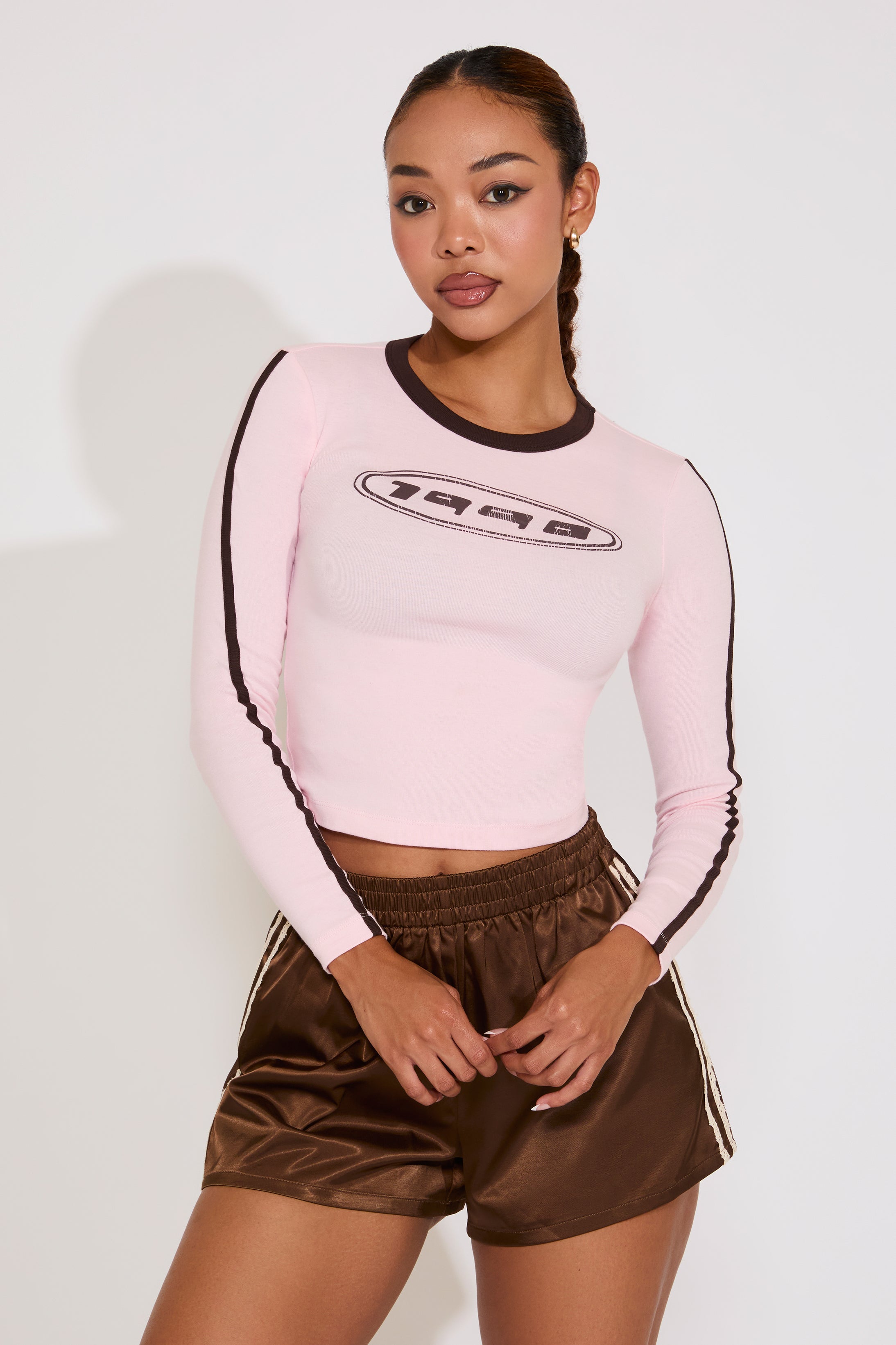SIDE STRIPE LONG SLEEVE 1990 LOGO TOP