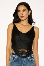 CAMI STRAP FRINGE TOP