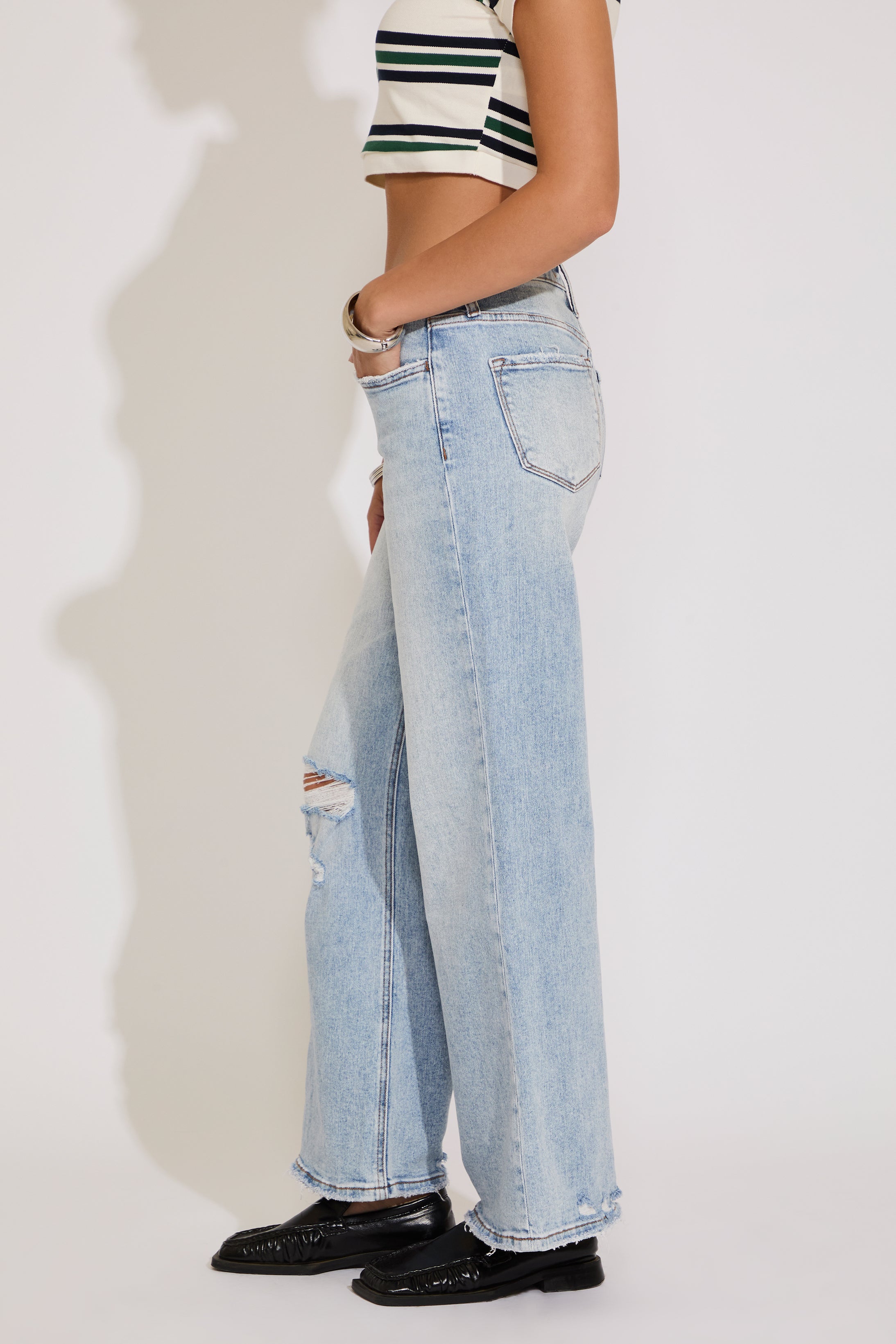 TUMMY CONTROL SUPER HIGH RISE WIDE LEG JEANS