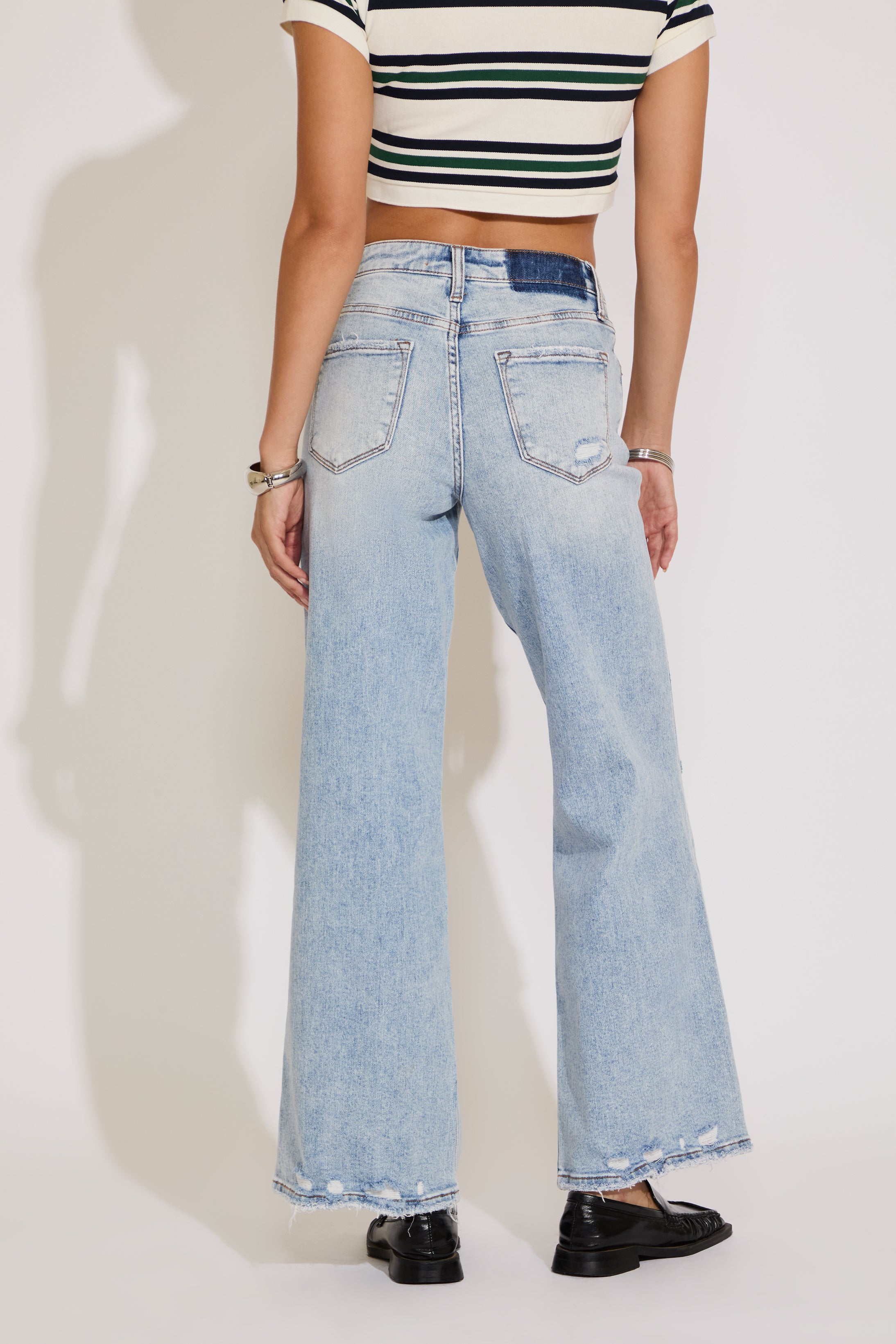 TUMMY CONTROL SUPER HIGH RISE WIDE LEG JEANS