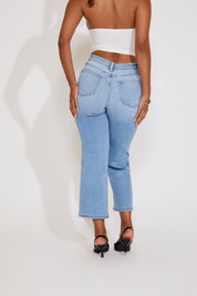TUMMY CONTROL HIGH RISE WIDE LEG ANKLE DENIM PANT