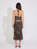 ZEBRA PRINT HALTER TOP & MAXI SKIRT SET
