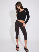 ZEBRA PRINT FOLDOVER WAIST CAPRI