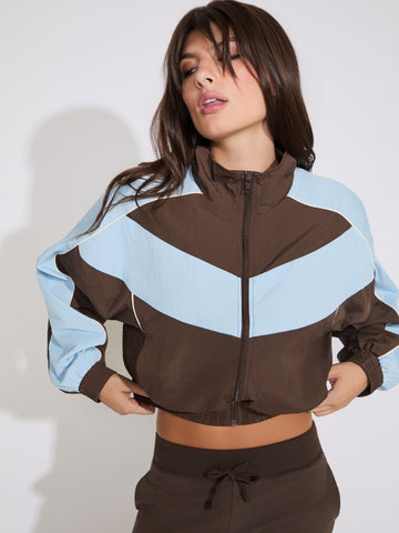RETRO 80S COLOR BLOCK NYLON JACKET