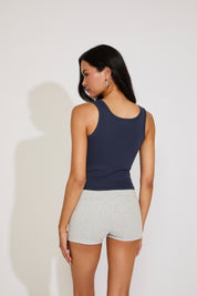 EMBROIDERED LA LOGO CROPPED TANK TOP
