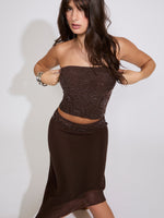 BEADED TUBE TOP & HANDKERCHIEF MIDI SKIRT SET