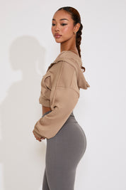 ZIP UP FRENCH TERRY HOODIE WITH KANGAROO POCKET