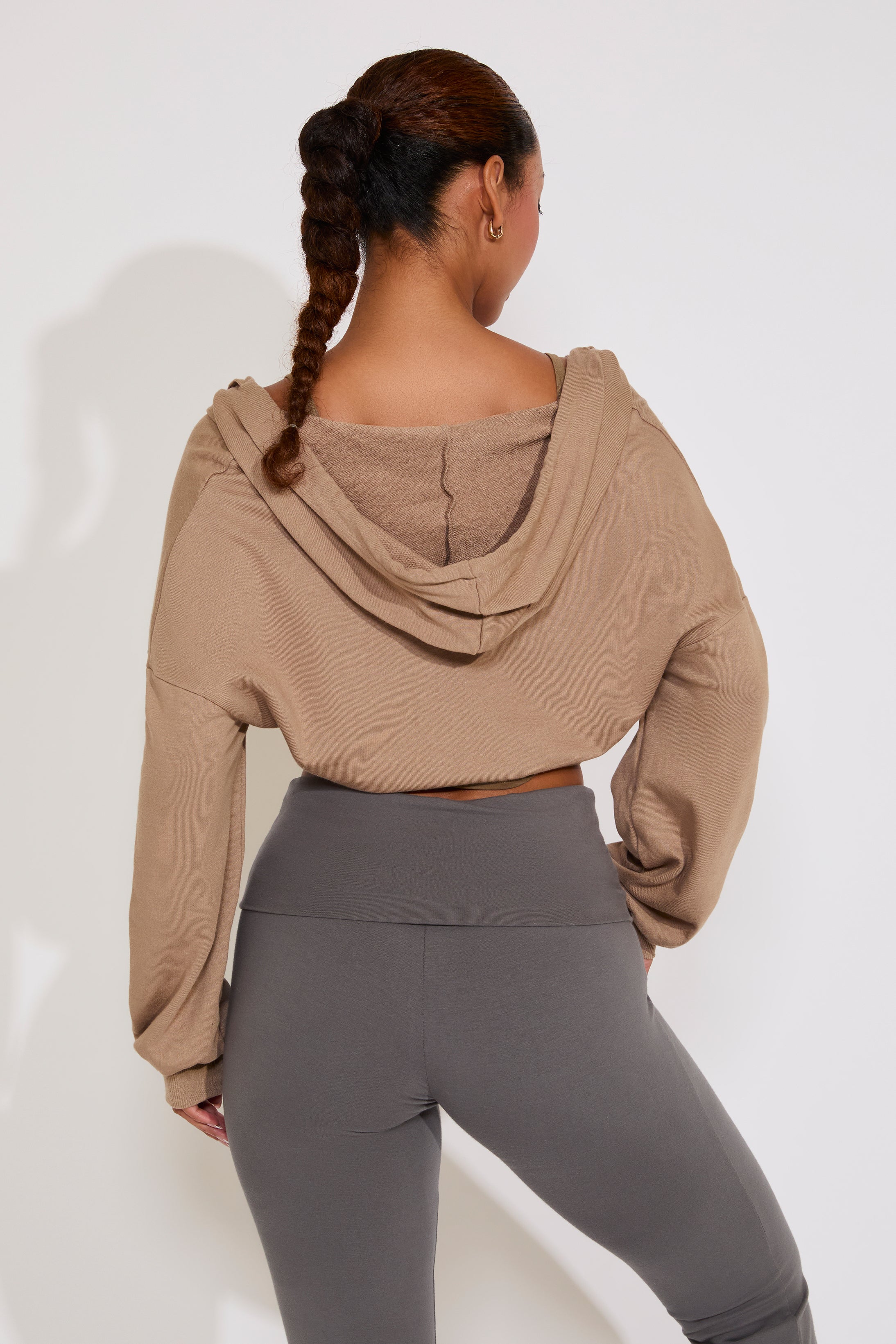 ZIP UP FRENCH TERRY HOODIE WITH KANGAROO POCKET