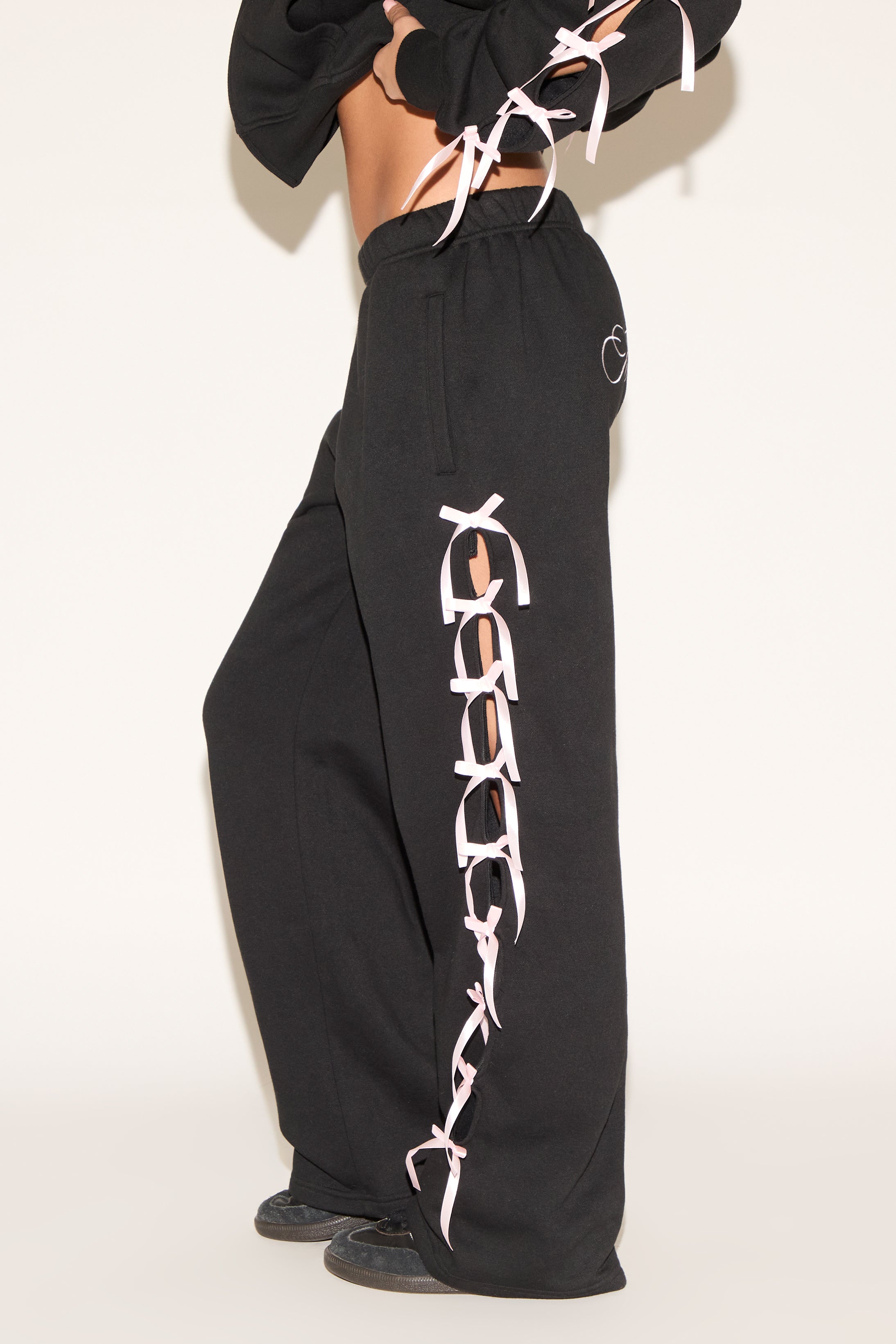 RIBBON SIDES ELASTIC WAIST PANT