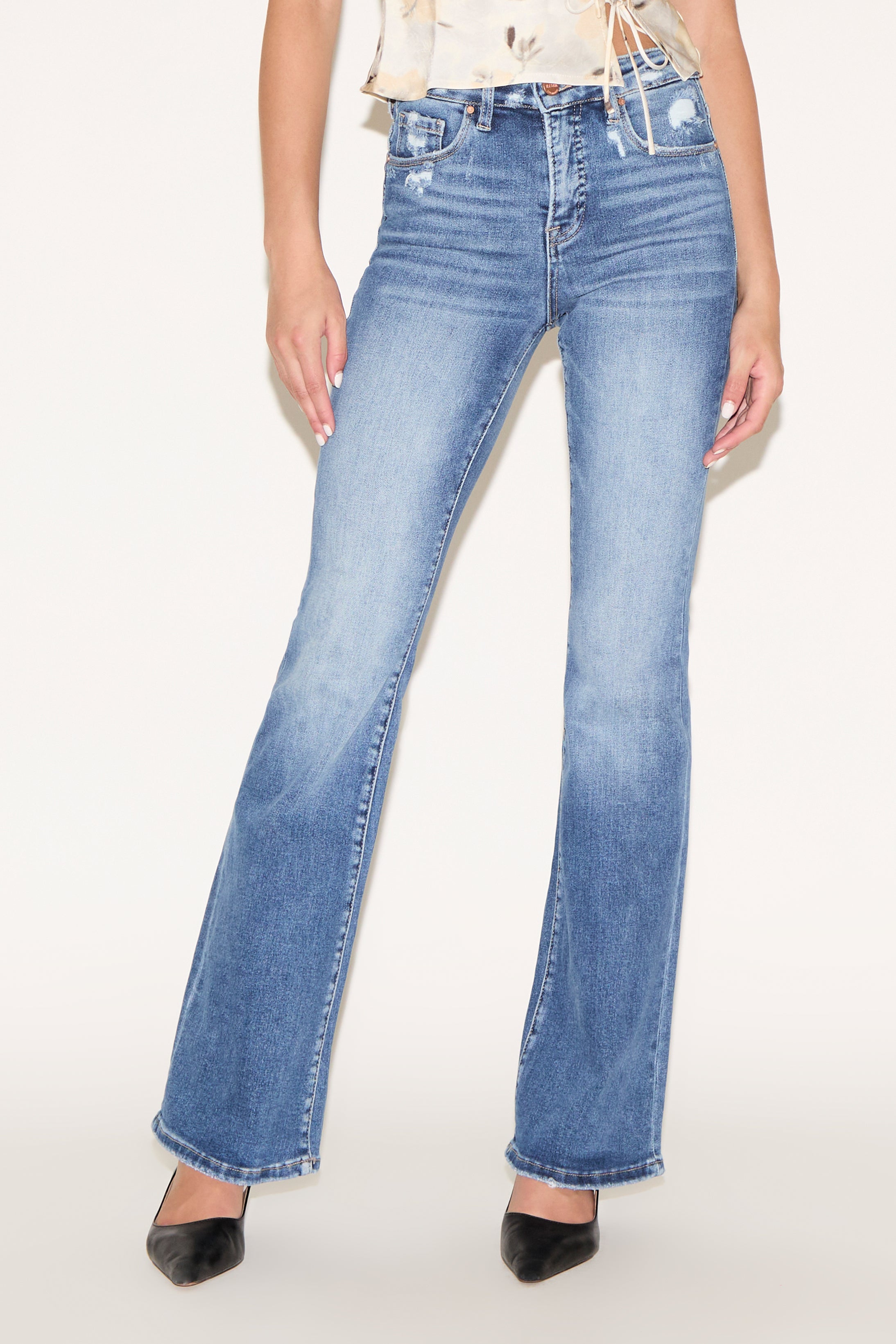 TUMMY CONTROL HIGH RISE FLARE JEANS