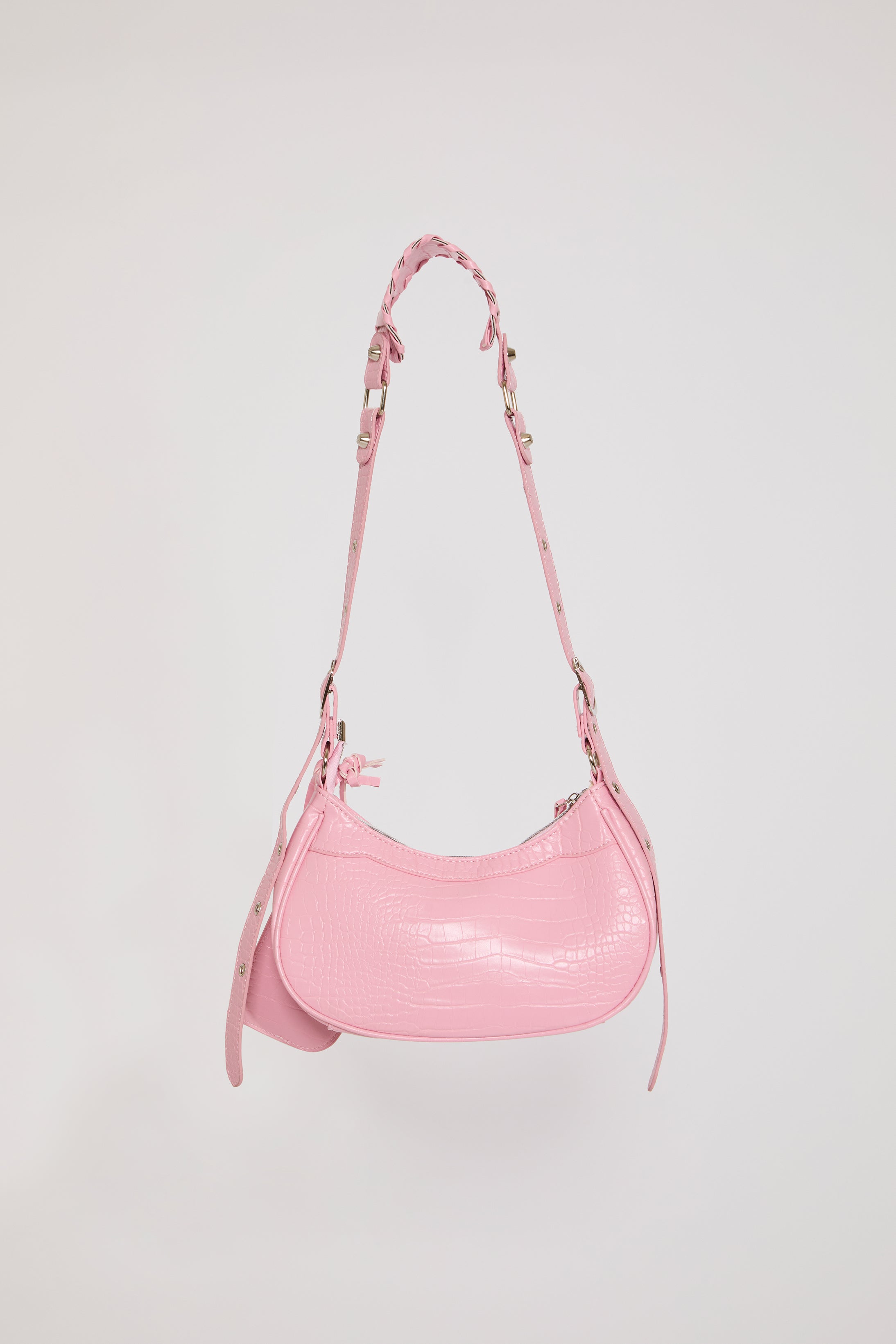 PLEATED VEGAN LEATHER BAG WITH EXTRA POUCHES