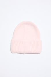 HALOED YARN RIB KNIT SIMPLE BEANIE