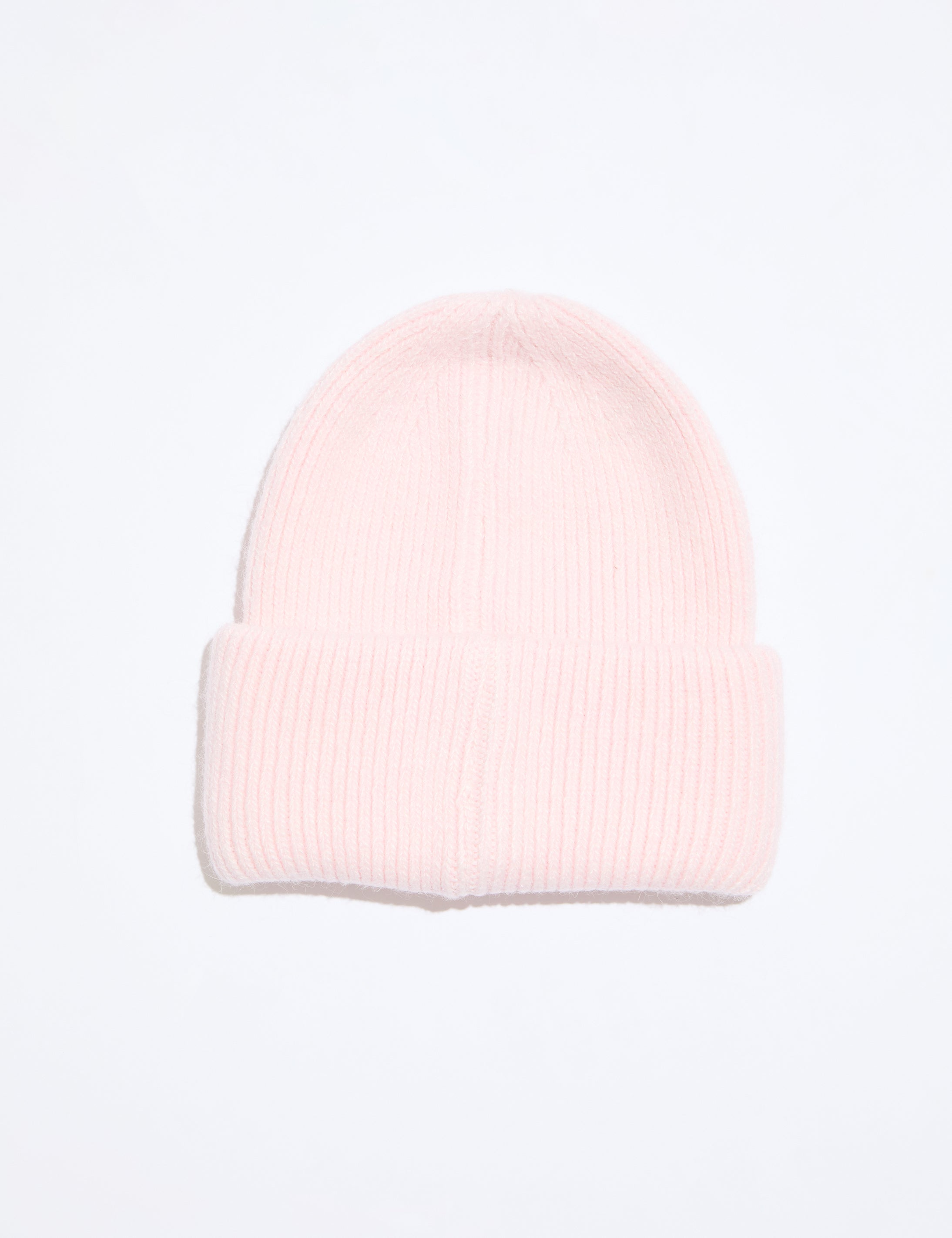 HALOED YARN RIB KNIT SIMPLE BEANIE