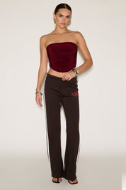 STRAPLESS RUCHED CROPPED TUBE TOP