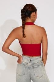 HALTER NECK DEEP COWLED FRONT SMOOTH TOP
