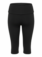 Ghost image on a black FOLD OVER WAIST EVERYDAY CAPRI LEGGING on a white background. 