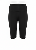 Ghost image on a black FOLD OVER WAIST EVERYDAY CAPRI LEGGING on a white background. 