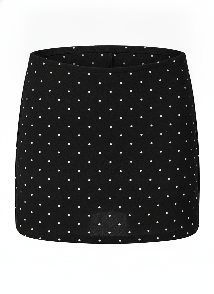 POLKA DOT MESH OVERLAY MICRO MINI SKORT