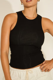 SMOOTH ROUND NECK LONG TANK TOP