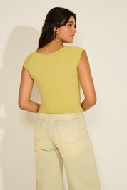 BOATNECK CAP SLEEVE SMOOTH SHIRT