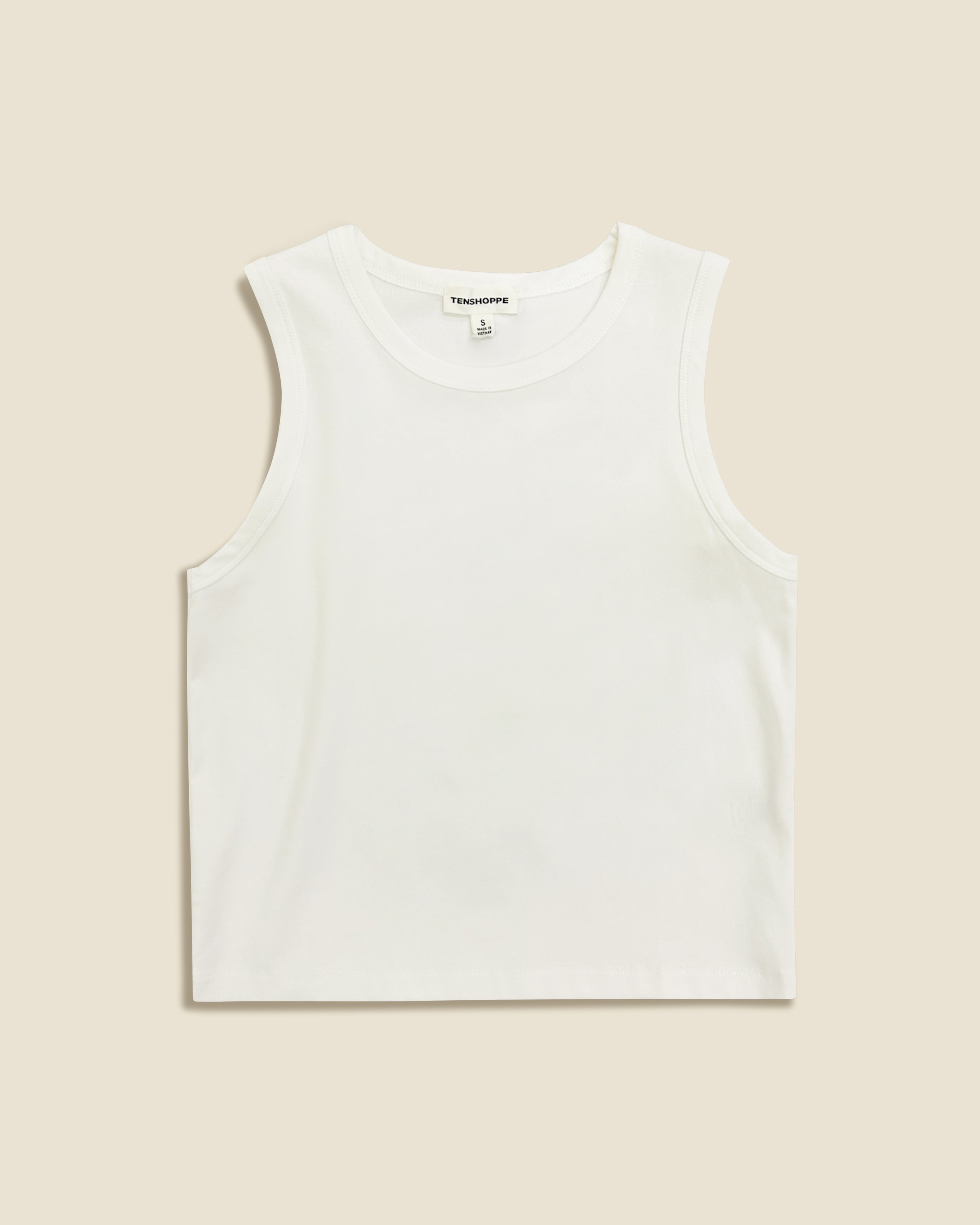 CREW NECK RIBBED TRIM TUNIC TANK TOP