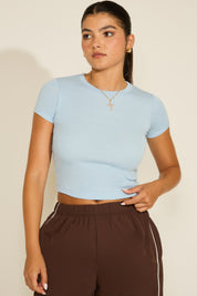 SHORT SLEEVE CREW NECK SIMPLE T-SHIRT