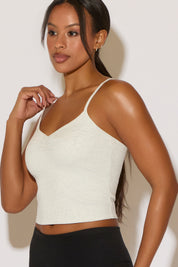 SCRUNCHED V NECK SEAMLESS CAMI TOP