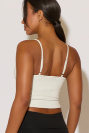 SCRUNCHED V NECK SEAMLESS CAMI TOP