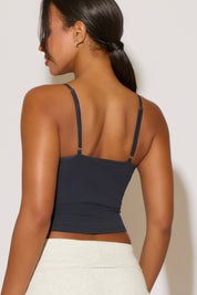 SCRUNCHED V NECK SEAMLESS CAMI TOP