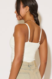 SCRUNCHED V NECK SEAMLESS CAMI TOP