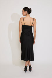 SLEEVELESS LACE BRA TOP SLIM FIT MIDI DRESS