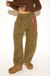 LEOPARD PRINT BAGGY PANT WITH CARGO POCKET