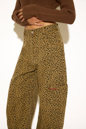 LEOPARD PRINT BAGGY PANT WITH CARGO POCKET