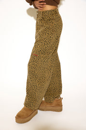LEOPARD PRINT BAGGY PANT WITH CARGO POCKET